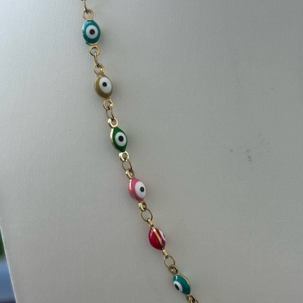 Multicolor Beaded Evil Eye Necklace - Picture 4 of 4